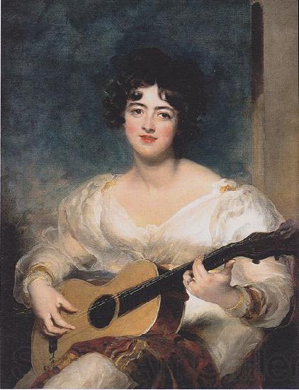 Sir Thomas Lawrence Portrait of Lady Wall Court in making music